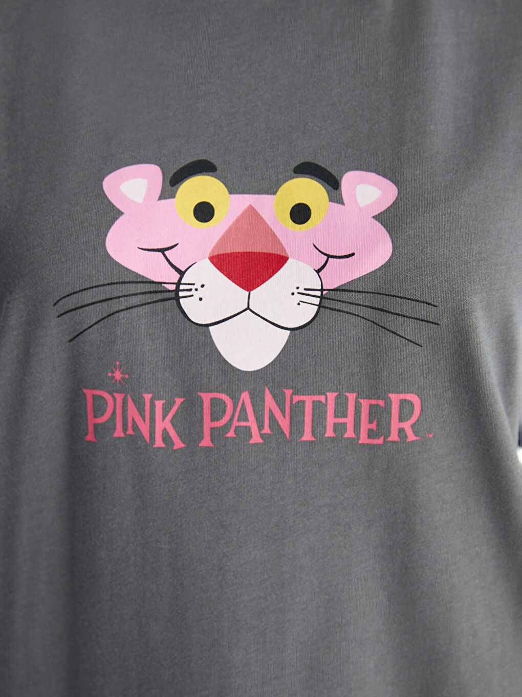 Crew Neck Pink Panther Printed Short Sleeve Women's T-Shirt -S4M966Z8-H0H