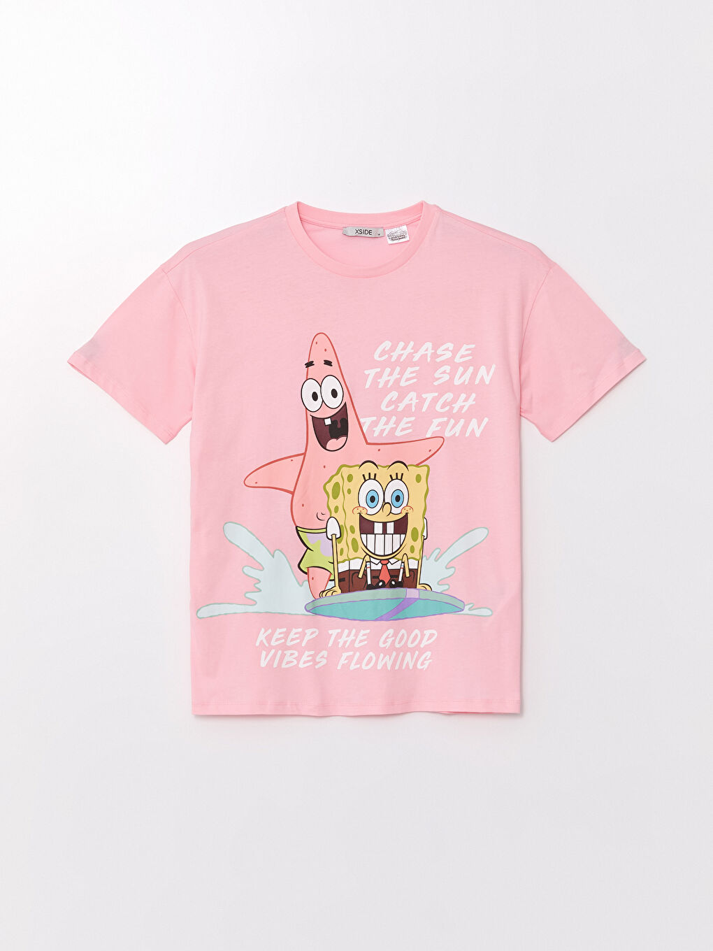 Crew Neck SpongeBob Printed Short Sleeve Women's T-Shirt -S4M973Z8-GAT