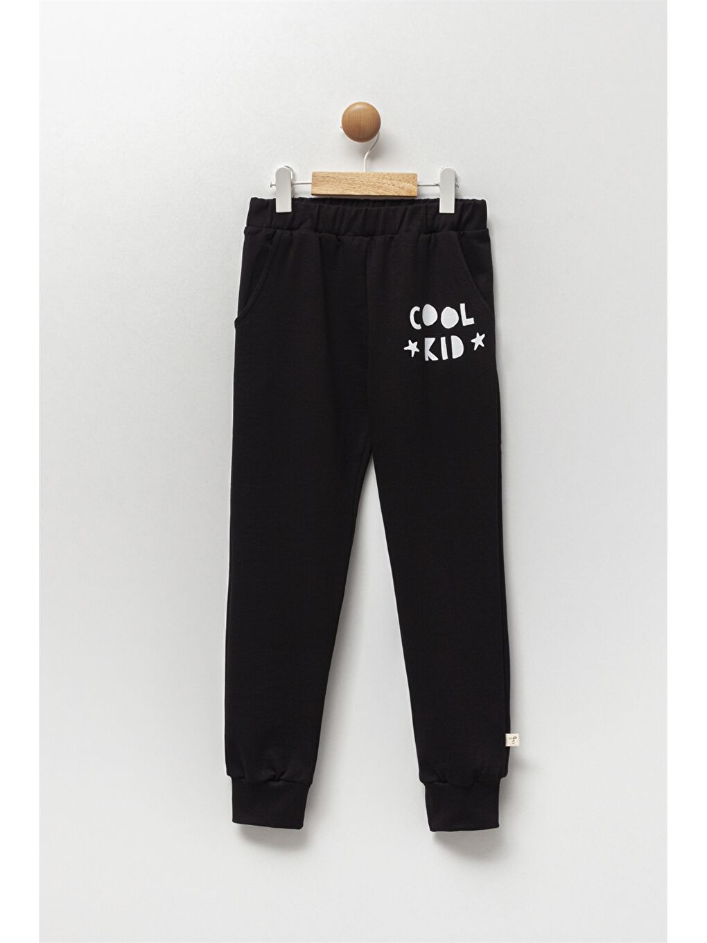 Siyah Beli Lastikli Baskılı Erkek Çocuk Eşofman Altı