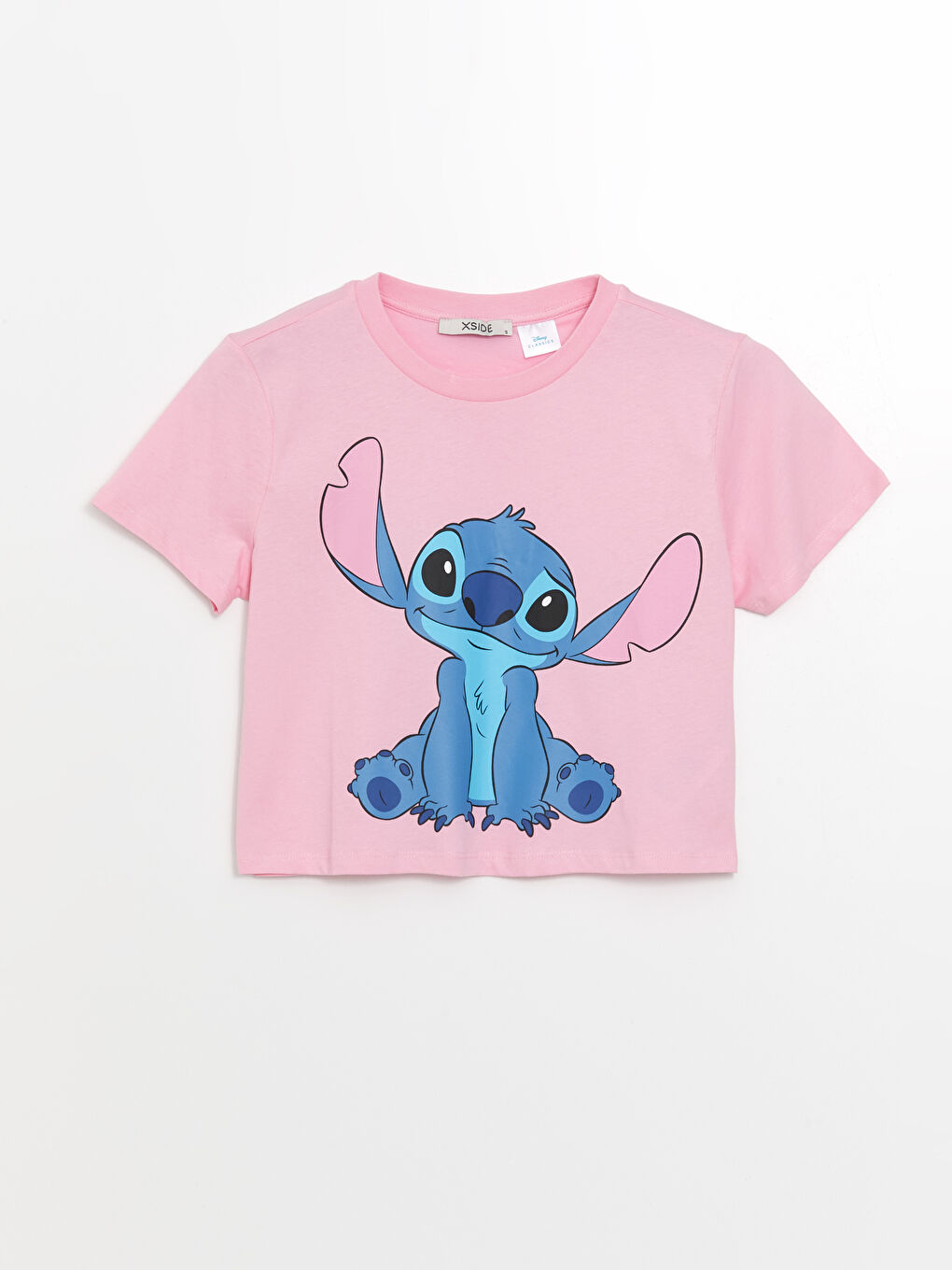 XSIDE Crew Neck Lilo & Stitch Printed Short Sleeve Women's Crop Top -S4MA01Z8-GA5