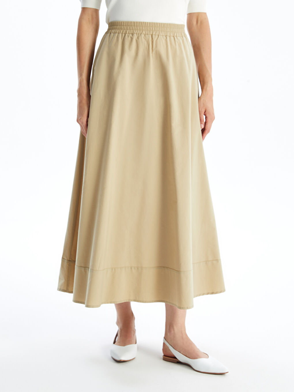 Women's Flared Straight Skirt With Elastic Waist -S4MA46Z8-GDQ