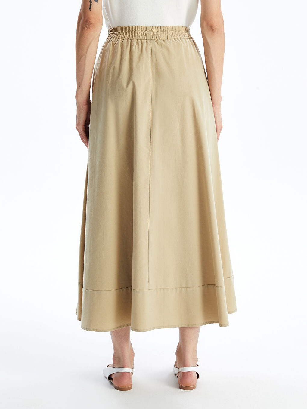 Women's Flared Straight Skirt With Elastic Waist -S4MA46Z8-GDQ