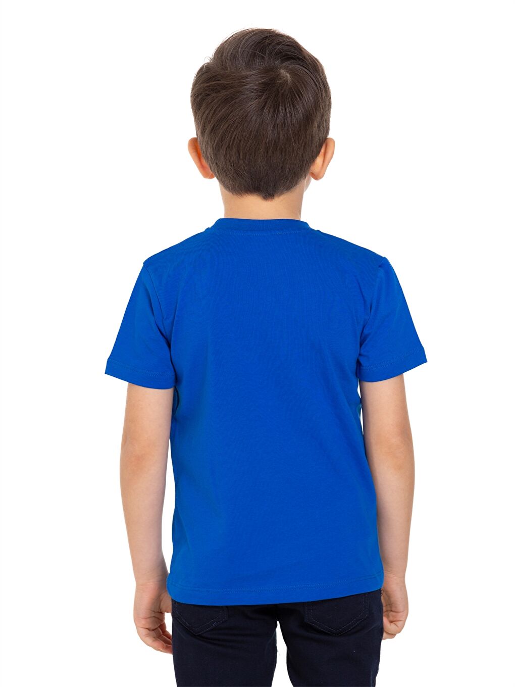 Mavi Bisiklet Yaka Baskılı Erkek Çocuk Tişört-3