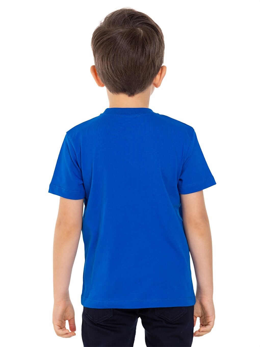 Mavi Bisiklet Yaka Baskılı Erkek Çocuk Tişört-2