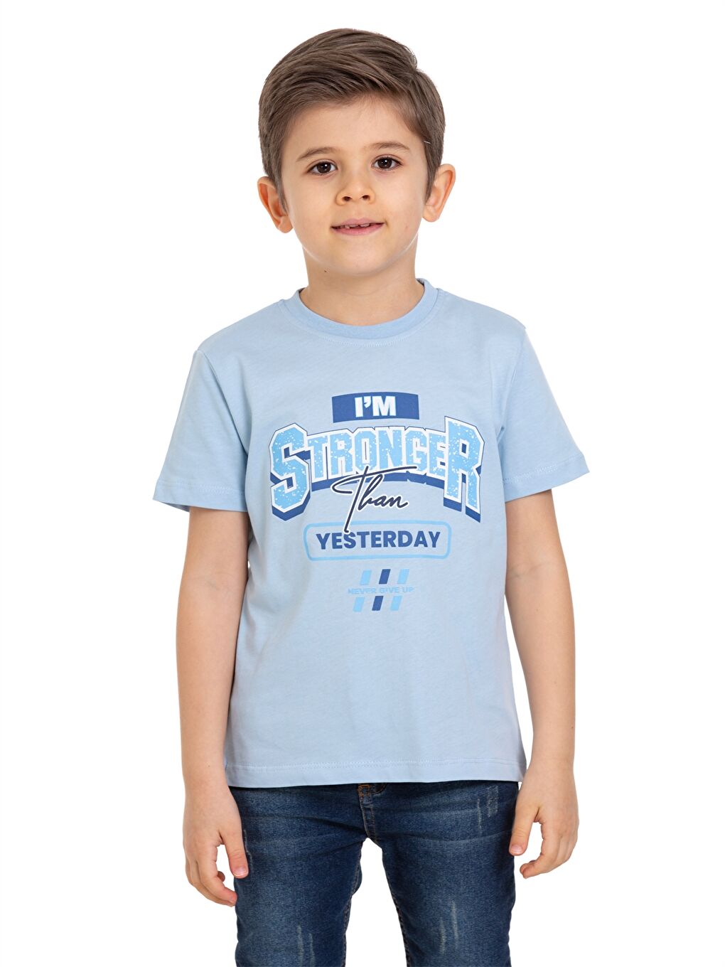 Mavi Bisiklet Yaka Erkek Çocuk Tişört