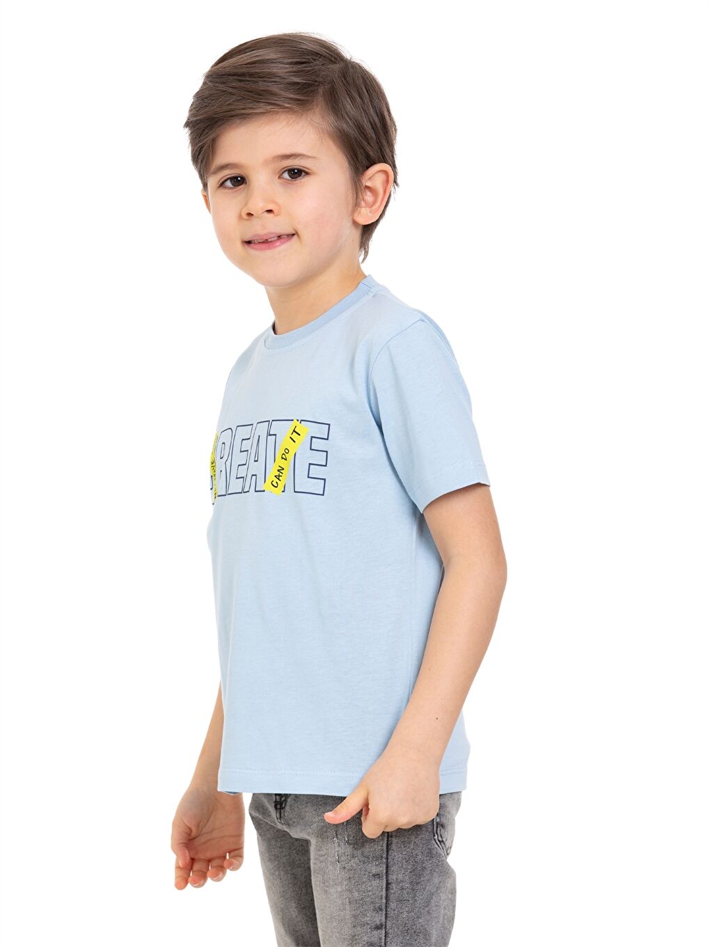 Mavi Bisiklet Yaka Erkek Çocuk Tişört-2