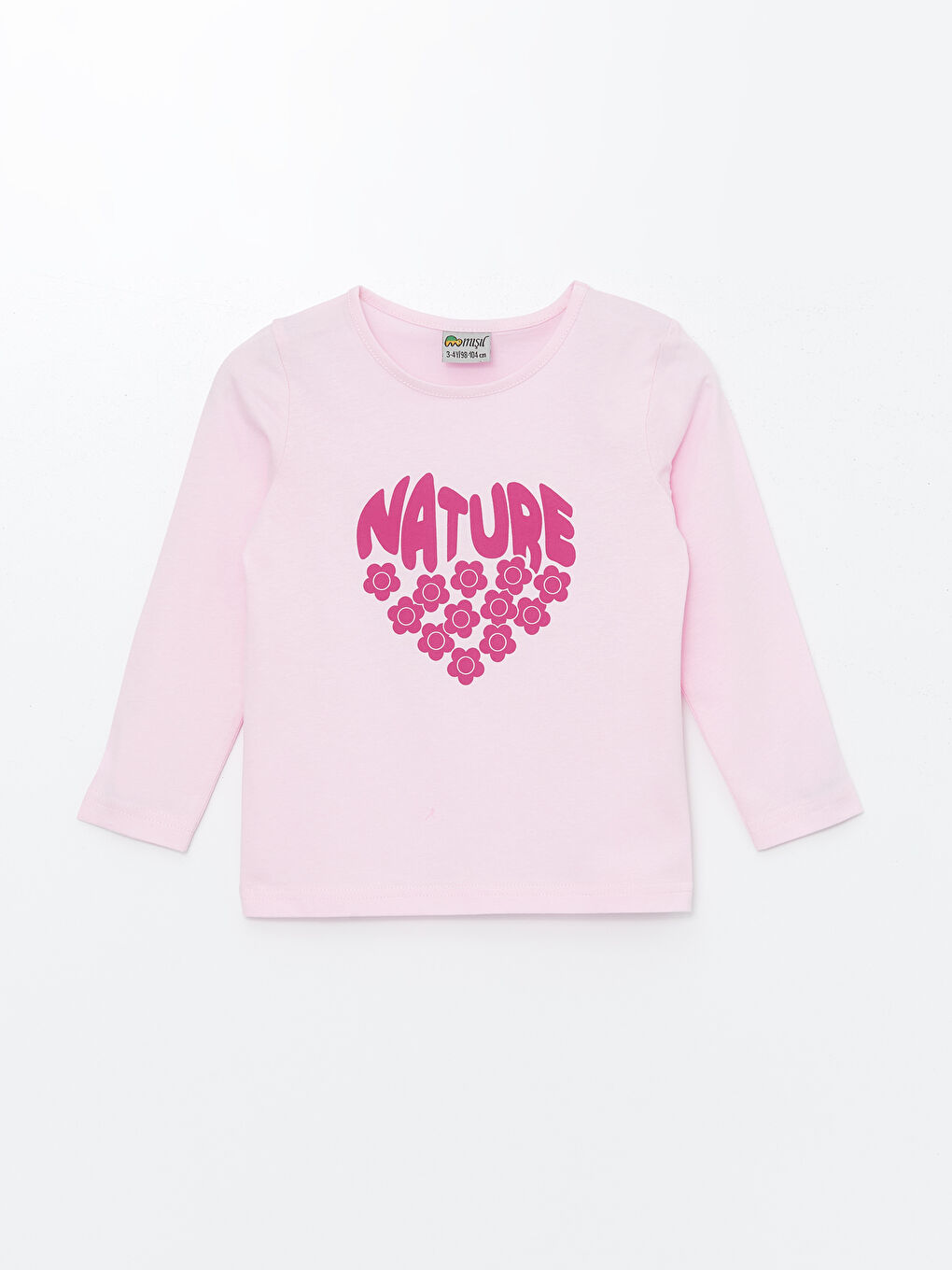 Pembe Bisiklet Yaka Kız Bebek Tişört