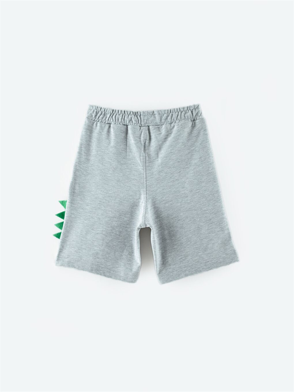Gri Beli Lastikli Baskılı Erkek Bebek Şort-3
