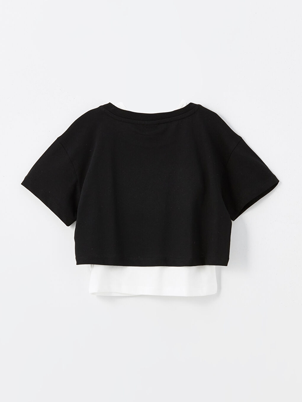 Crew Neck Printed Baby Girl Crop T-Shirt -S4MB10Z4-CVL