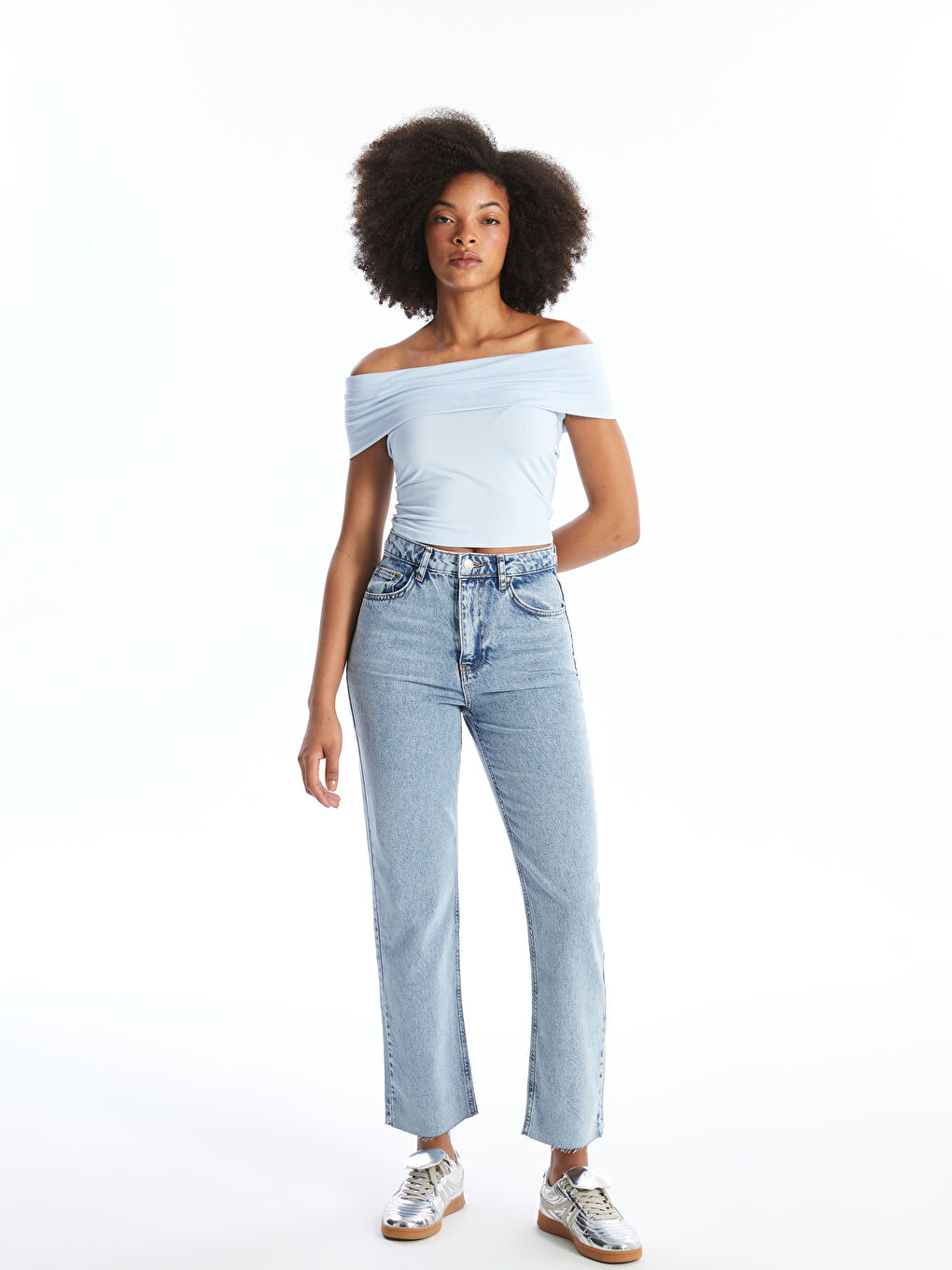 Women's Slash Neck Plain Crop -S4MB78Z8-Y8F