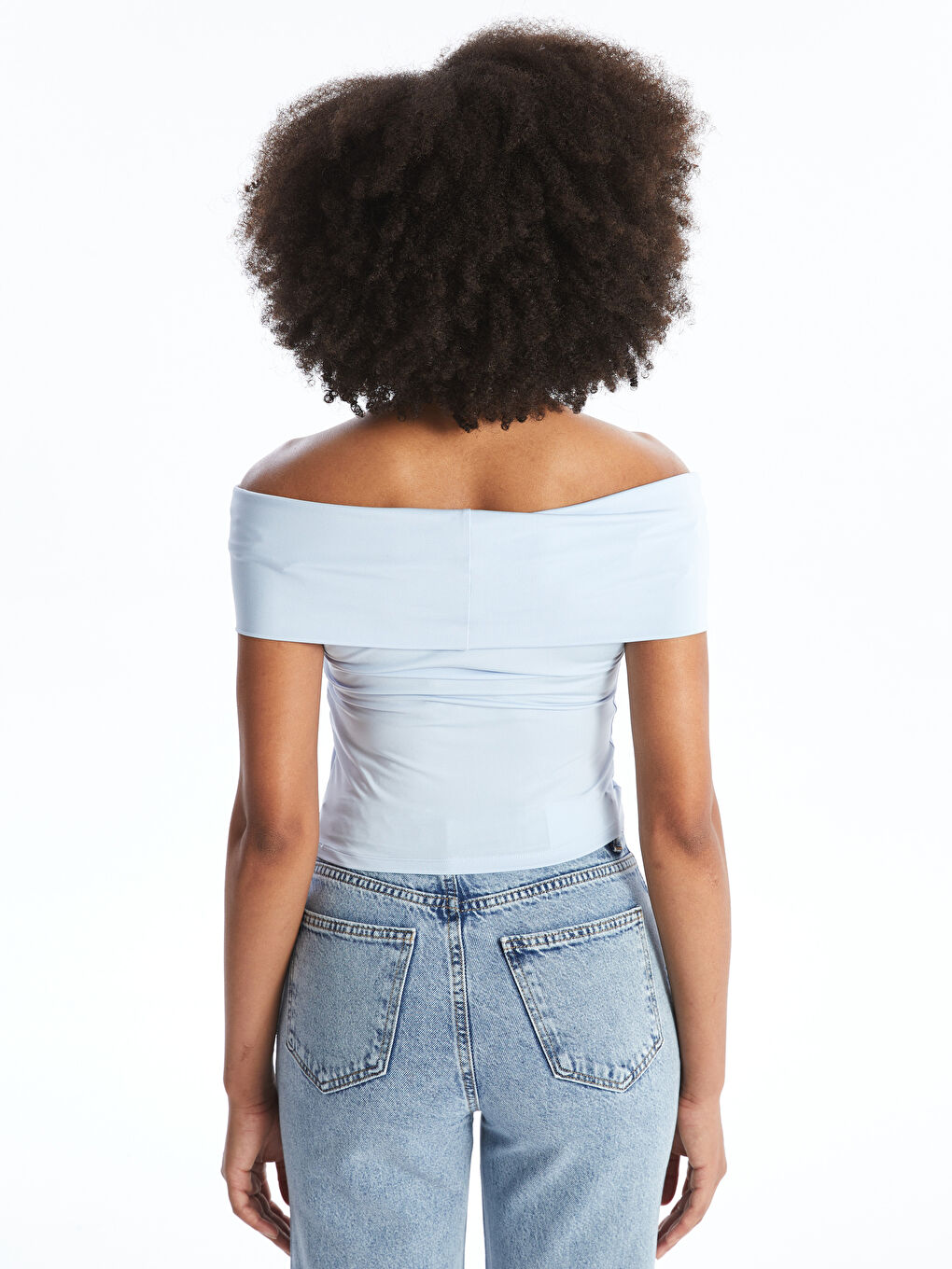 Women's Slash Neck Plain Crop -S4MB78Z8-Y8F