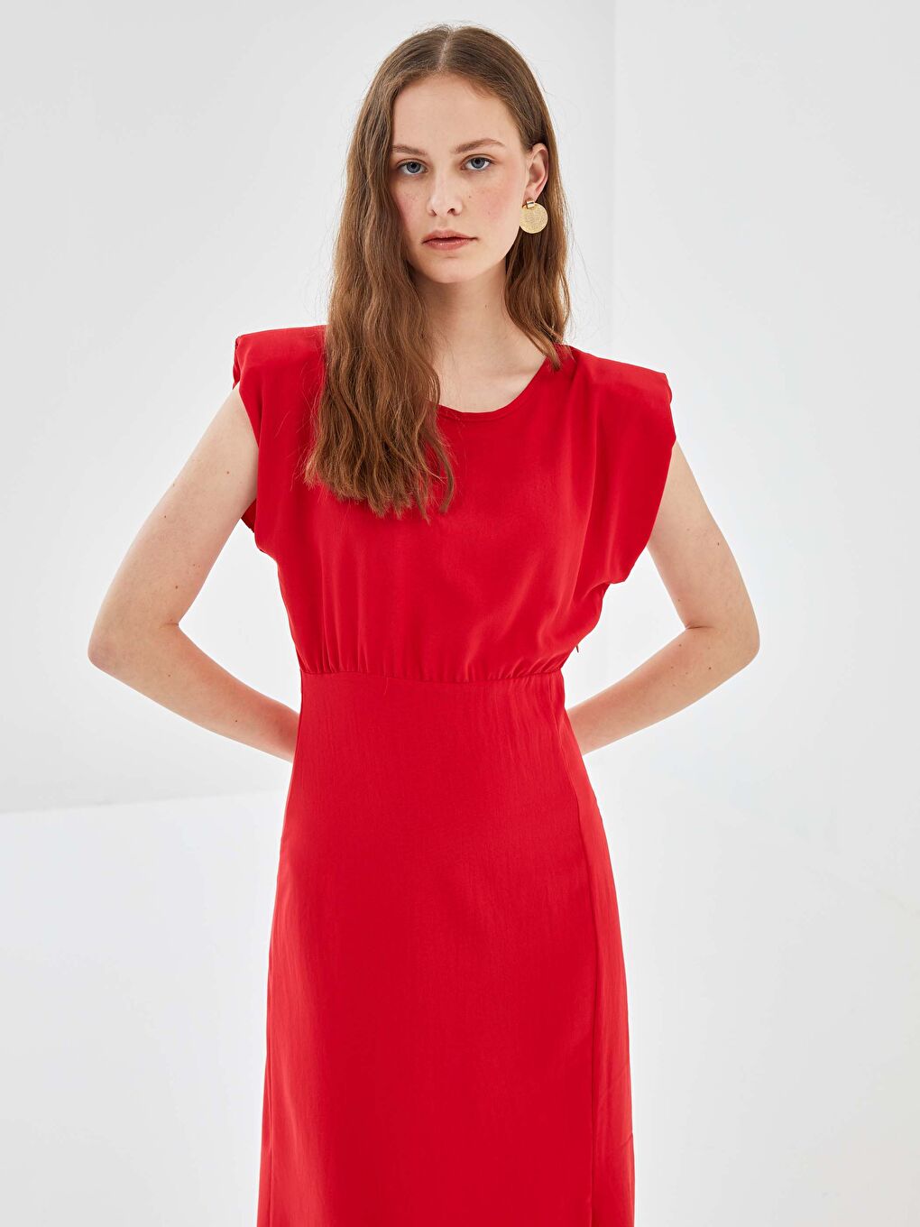 Kırmızı Bisiklet Yaka Elbise-2