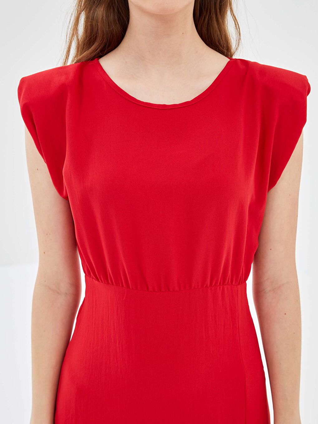 Kırmızı Bisiklet Yaka Elbise-3