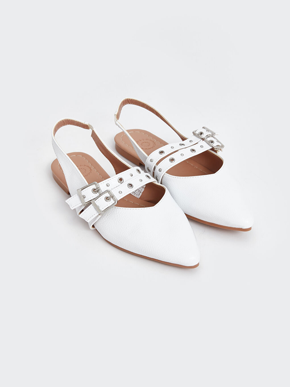Leather Look Women's Pointed Toe Ballerinas -S4MC78Z8-FFB