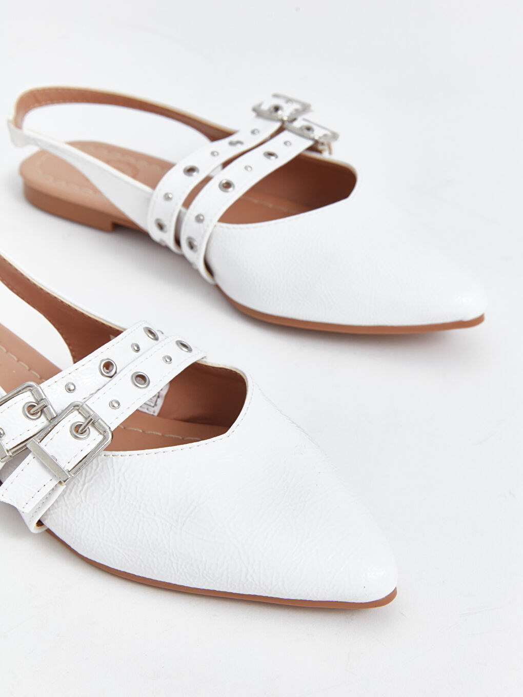 Leather Look Women's Pointed Toe Ballerinas -S4MC78Z8-FFB