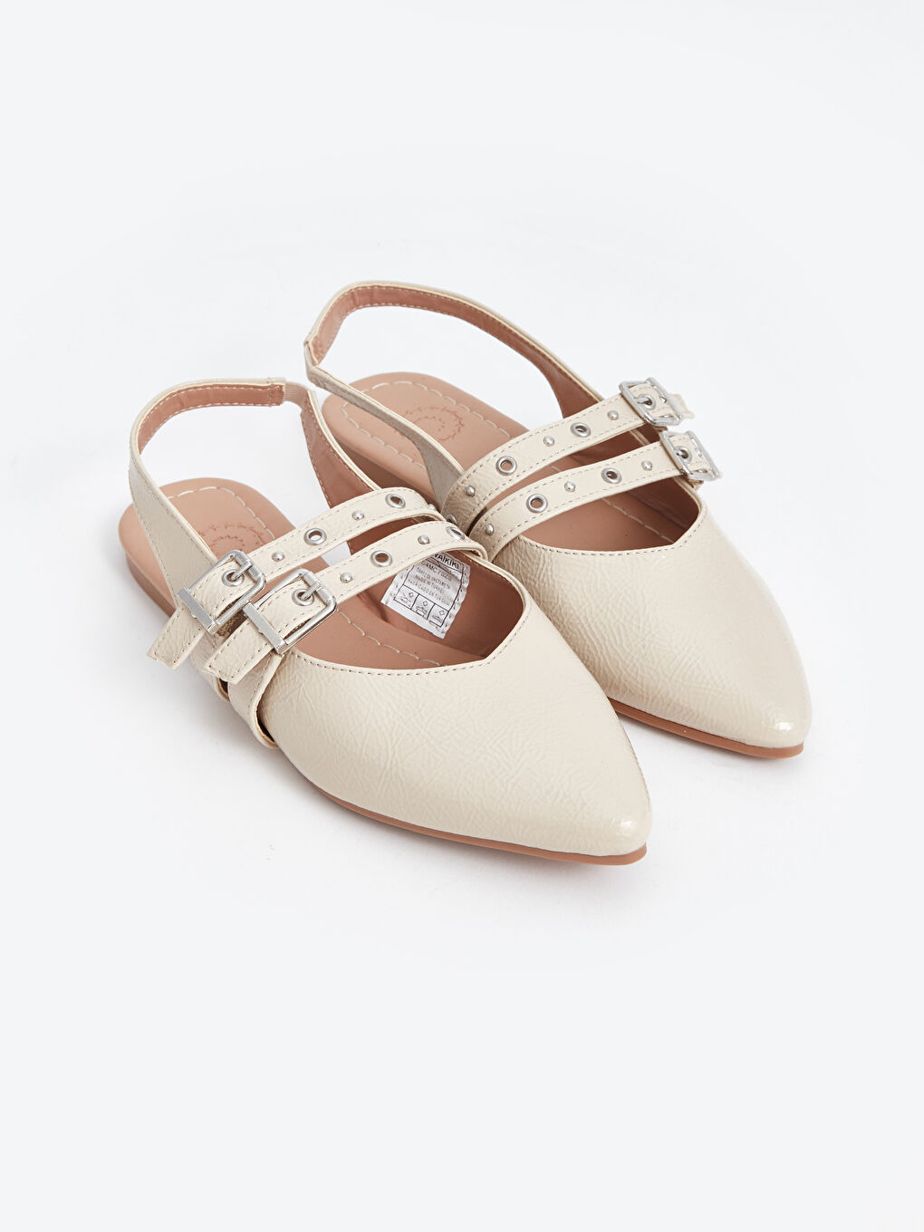Leather Look Women's Pointed Toe Ballerinas -S4MC78Z8-S41