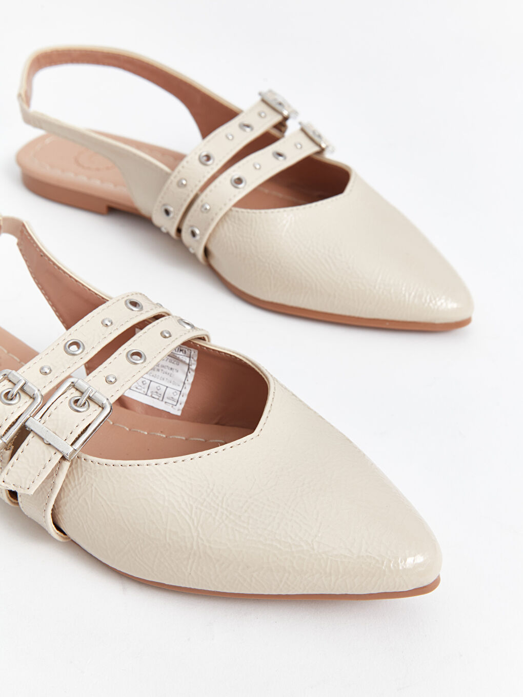 Leather Look Women's Pointed Toe Ballerinas -S4MC78Z8-S41