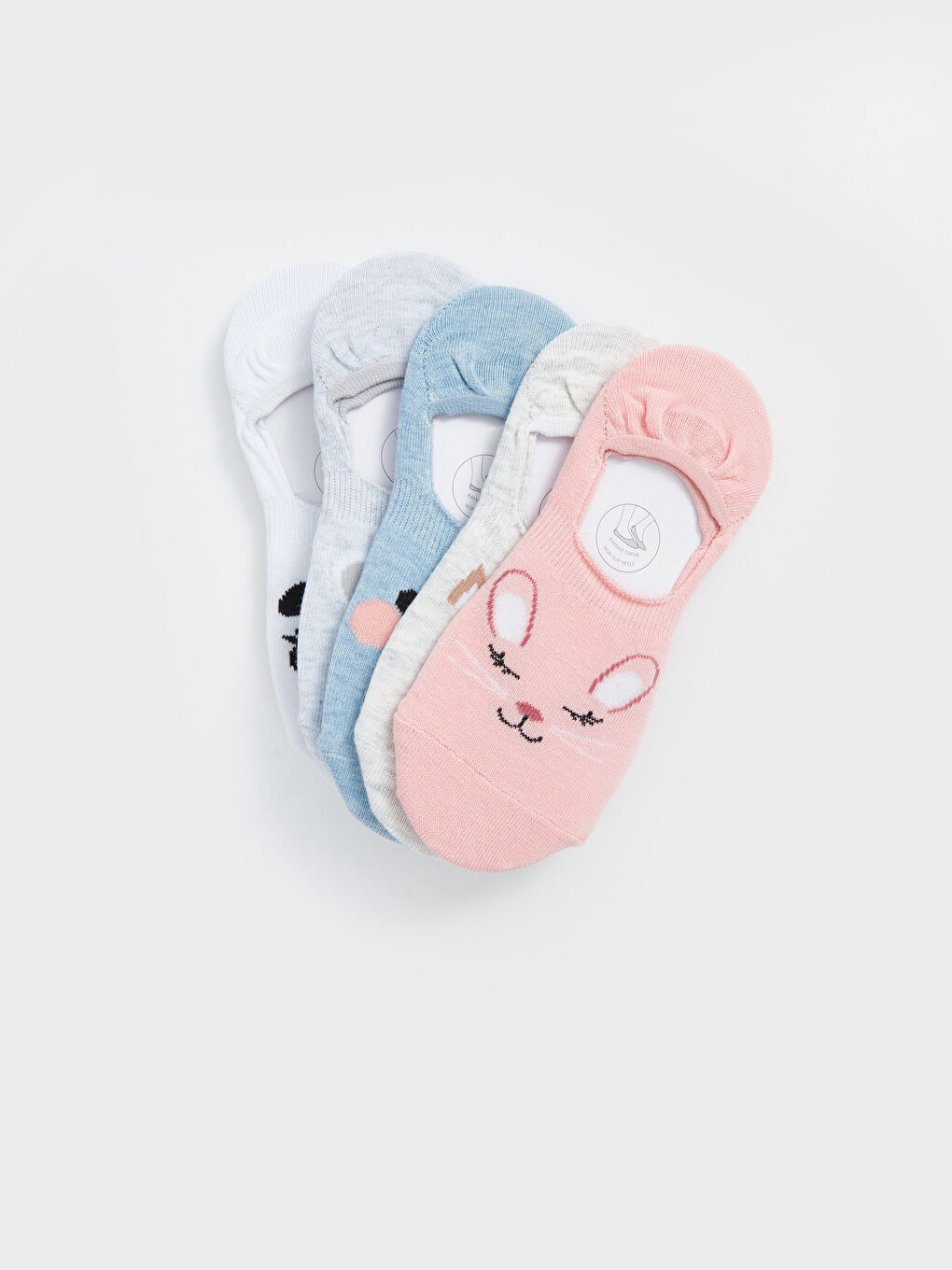 Patterned Girls' Invisible Socks 5 Pack -S4MC94Z4-J14