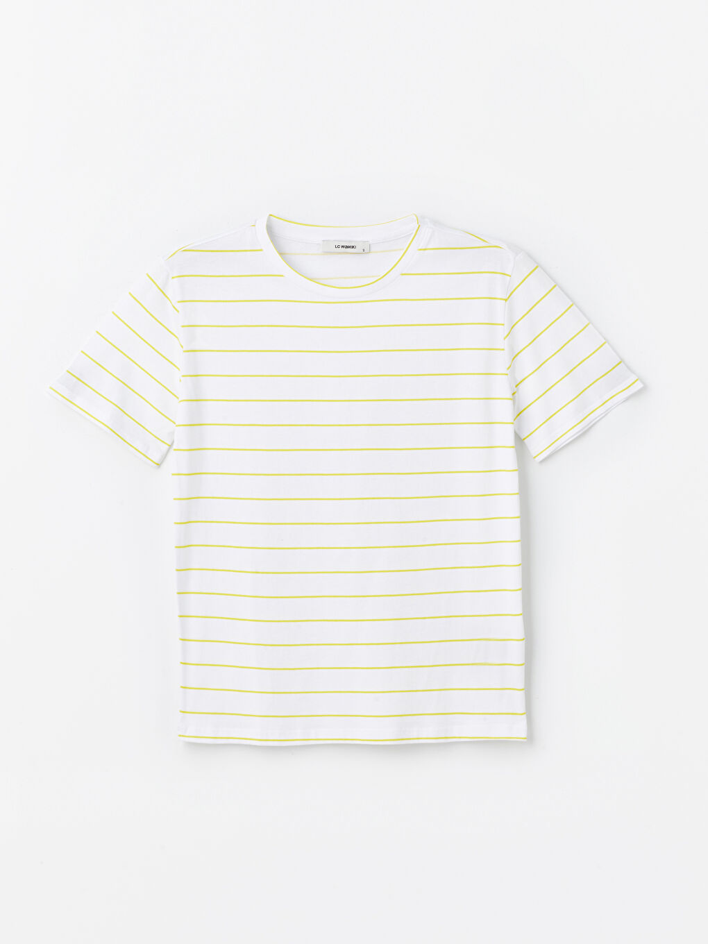 Crew Neck Striped Short Sleeve Women's T-Shirt -S4MD44Z8-LKF