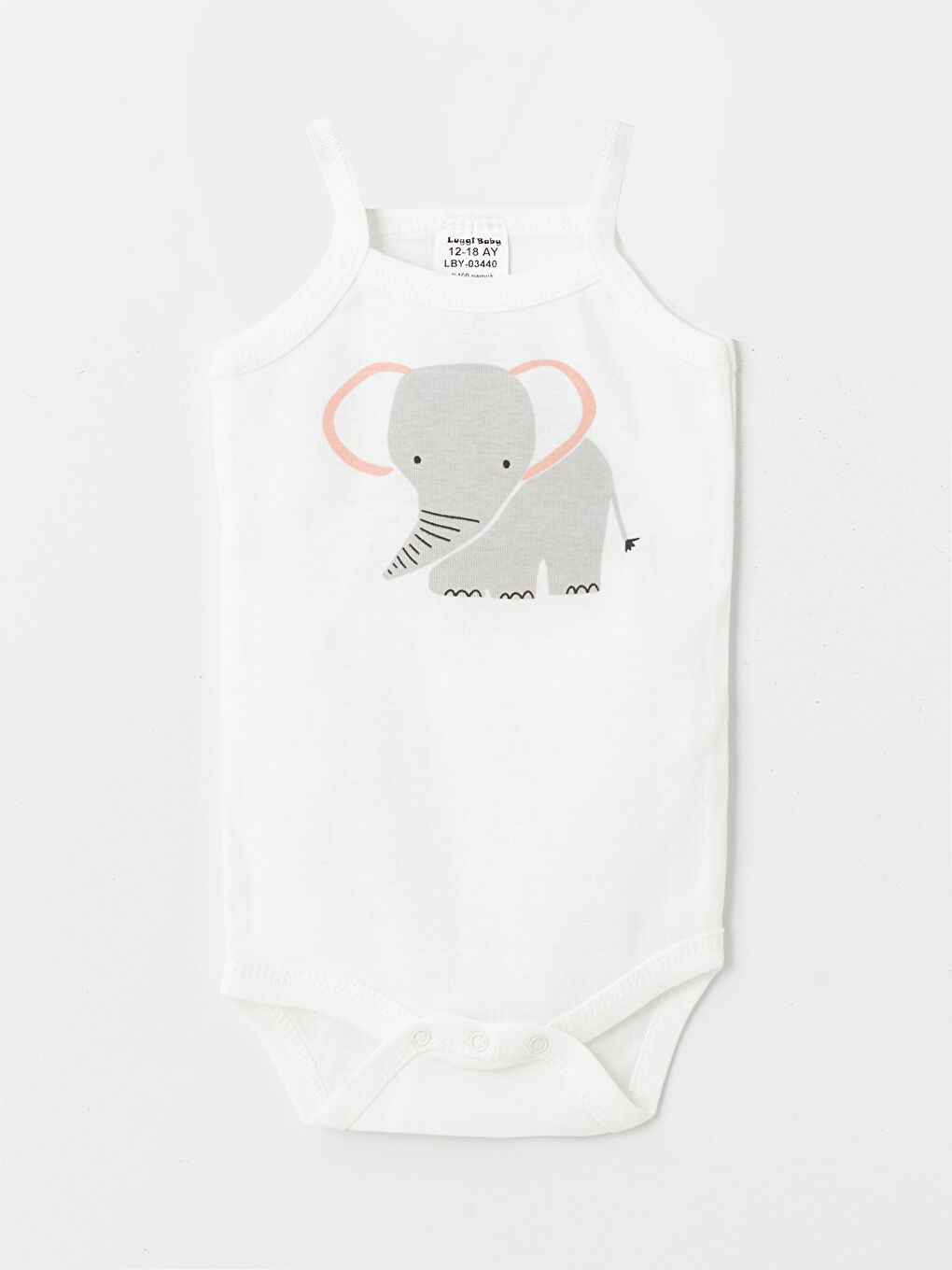 Ekru Bisiklet Yaka Kız Bebek Çıtçıtlı Bodysuit 2'li-3