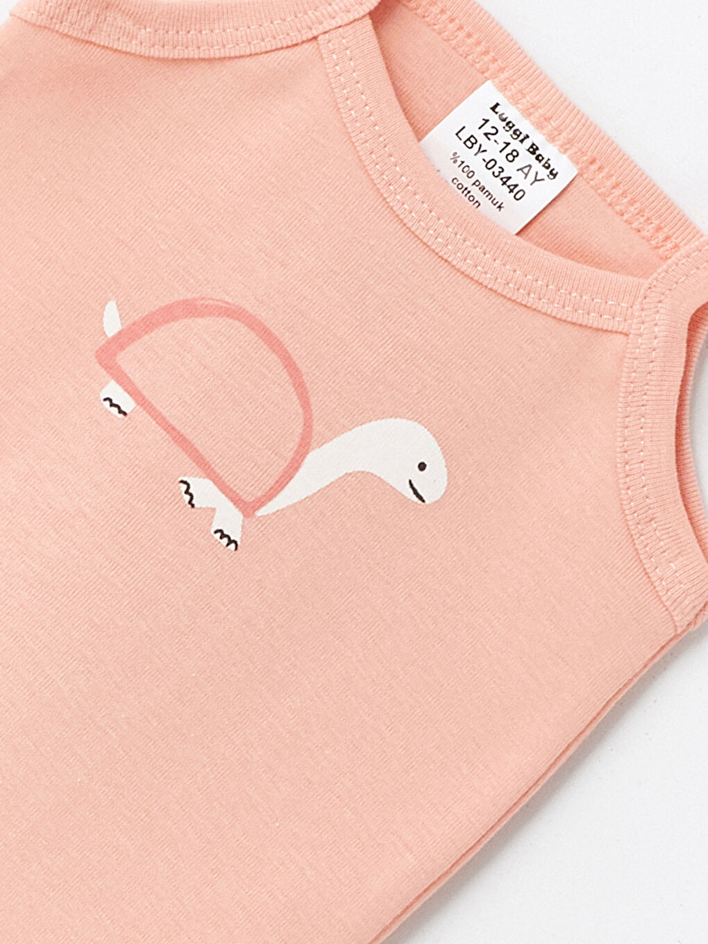 Ekru Bisiklet Yaka Kız Bebek Çıtçıtlı Bodysuit 2'li-5