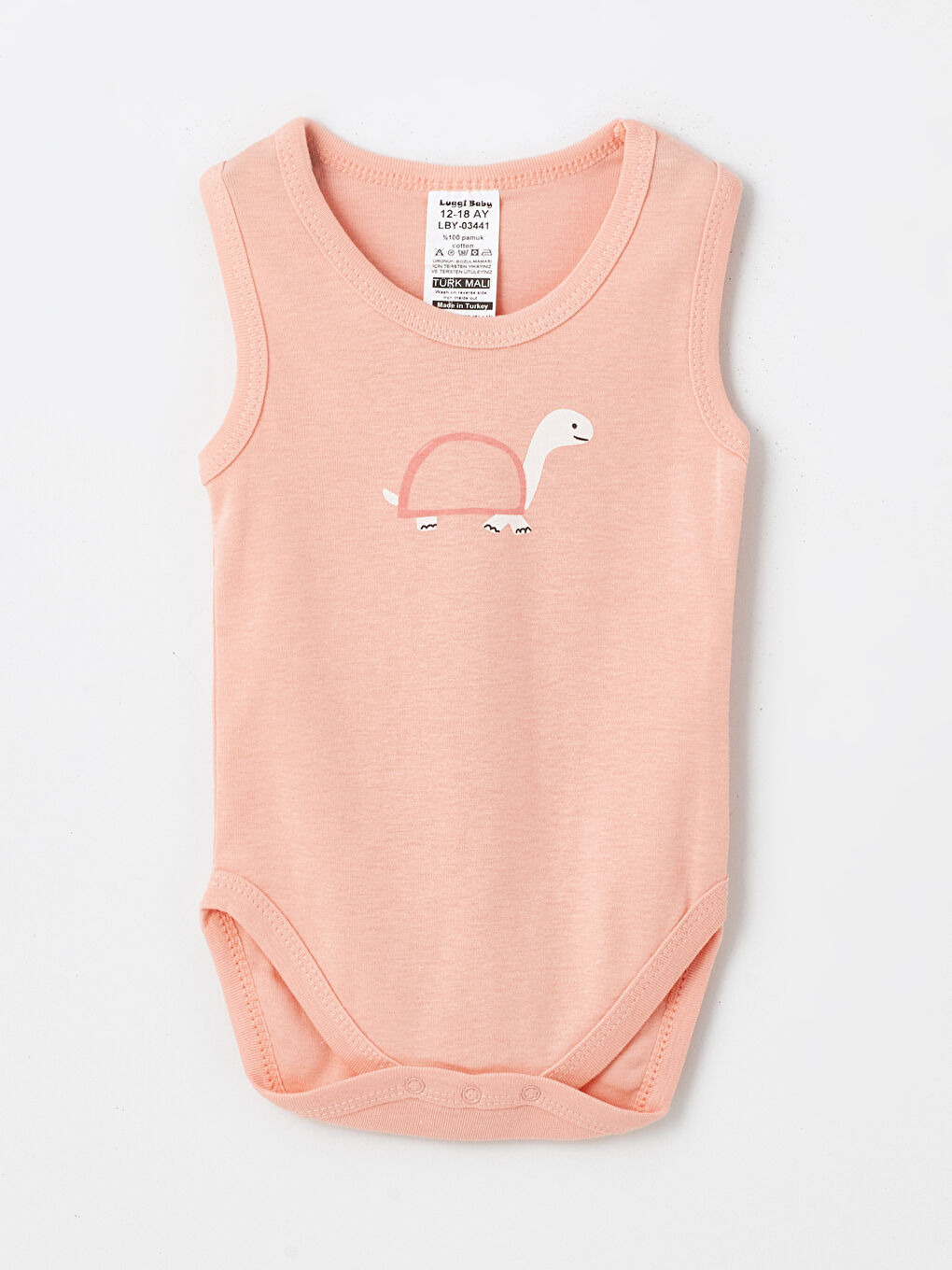 Turuncu Bisiklet Yaka Kız Bebek Çıtçıtlı Bodysuit 2'li-1