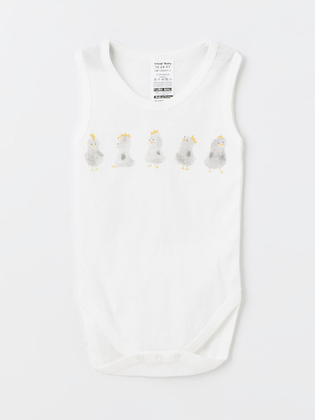 Ekru Bisiklet Yaka Erkek Bebek Çıtçıtlı Body 2'li-1