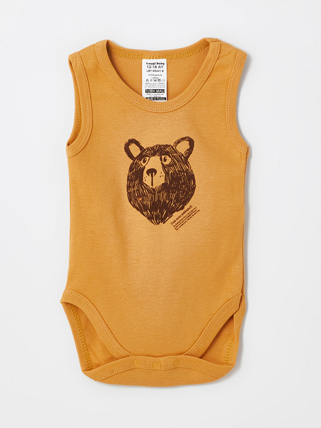 Luggi Baby Kahverengi Bisiklet Yaka Erkek Bebek Çıtçıtlı Bodysuit 2'li - 1