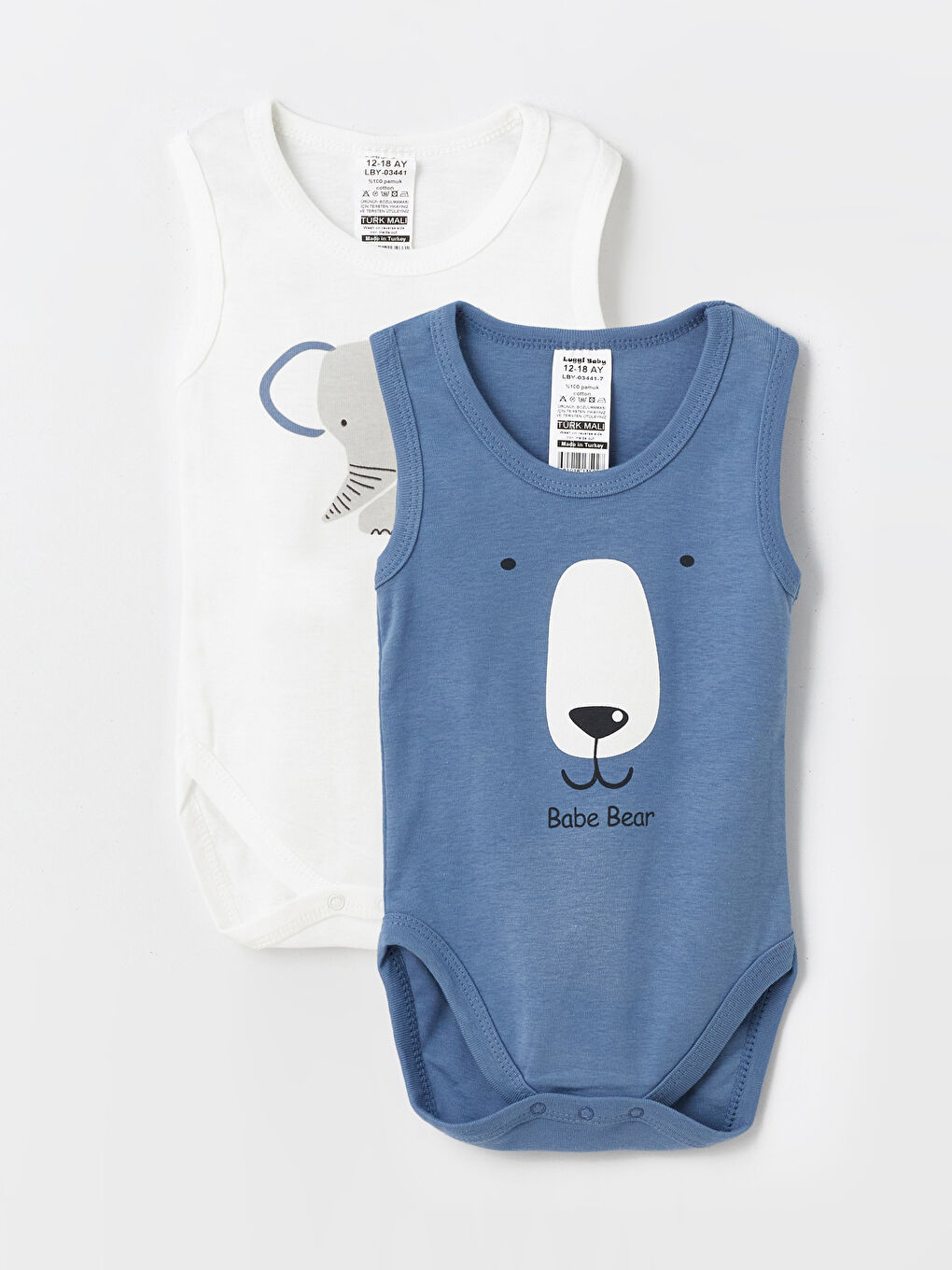 İndigo Bisiklet Yaka Erkek Bebek Çıtçıtlı Body 2'li