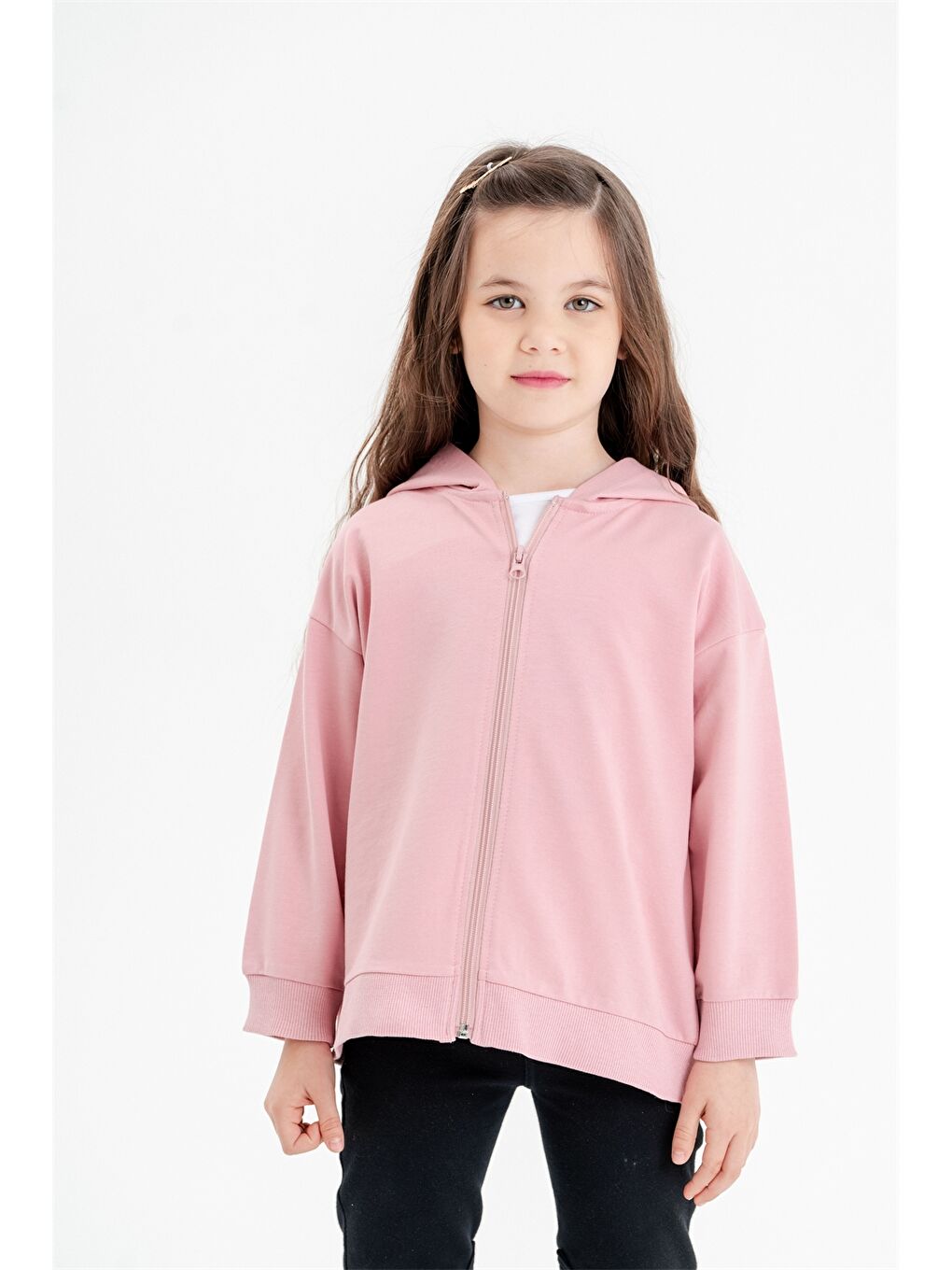 Mışıl Kids Pembe Kız Bebek Fermuarlı Sweatshirt - 1