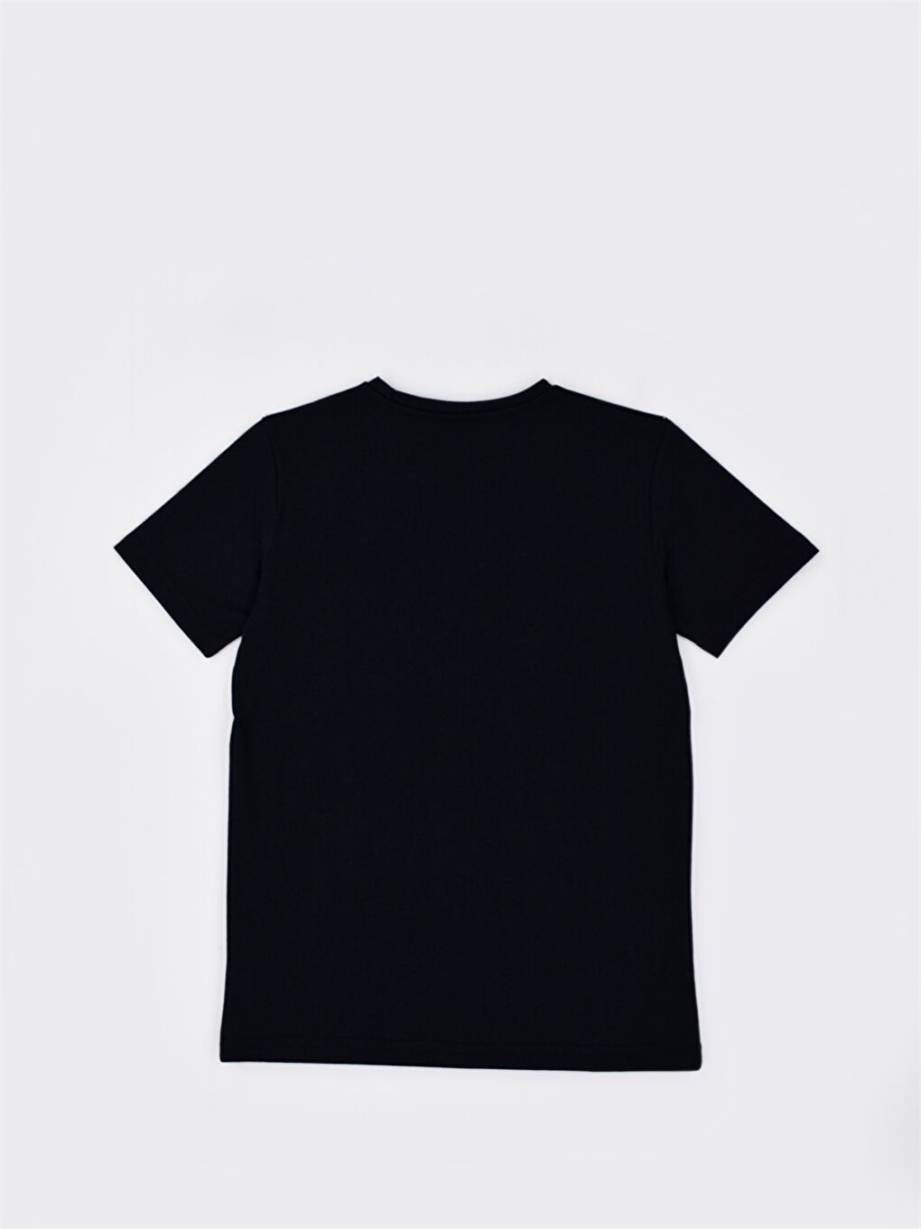 Siyah Bisiklet Yaka Baskılı Erkek Çocuk Tişört-2