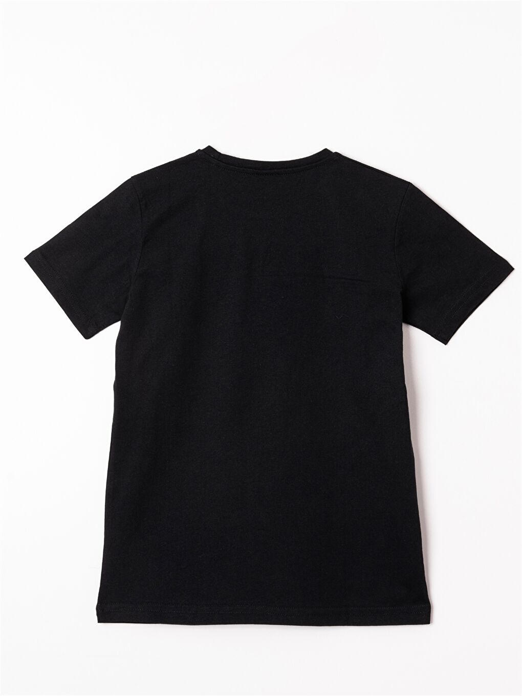 Siyah Bisiklet Yaka Baskılı Erkek Çocuk Tişört-1