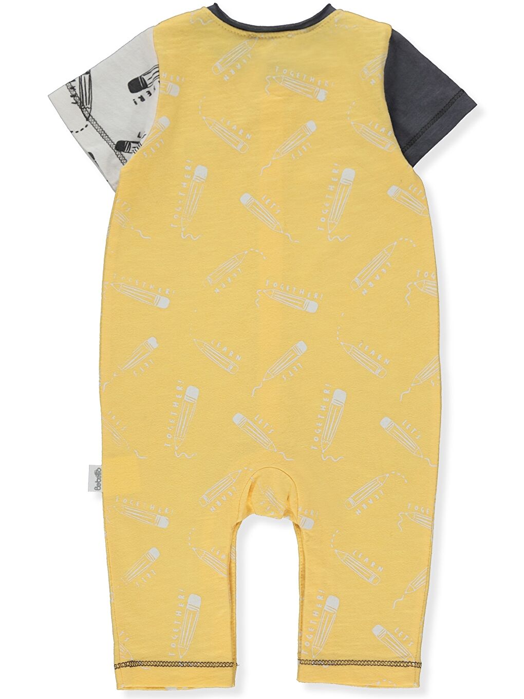 Sarı Bisiklet Yaka Kısa Kollu Erkek Bebek Tulum-1