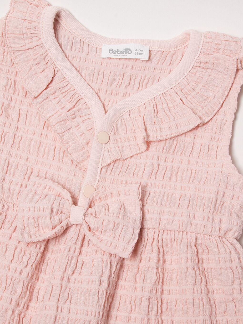 Turuncu V Yaka Kız Bebek Tulum-2