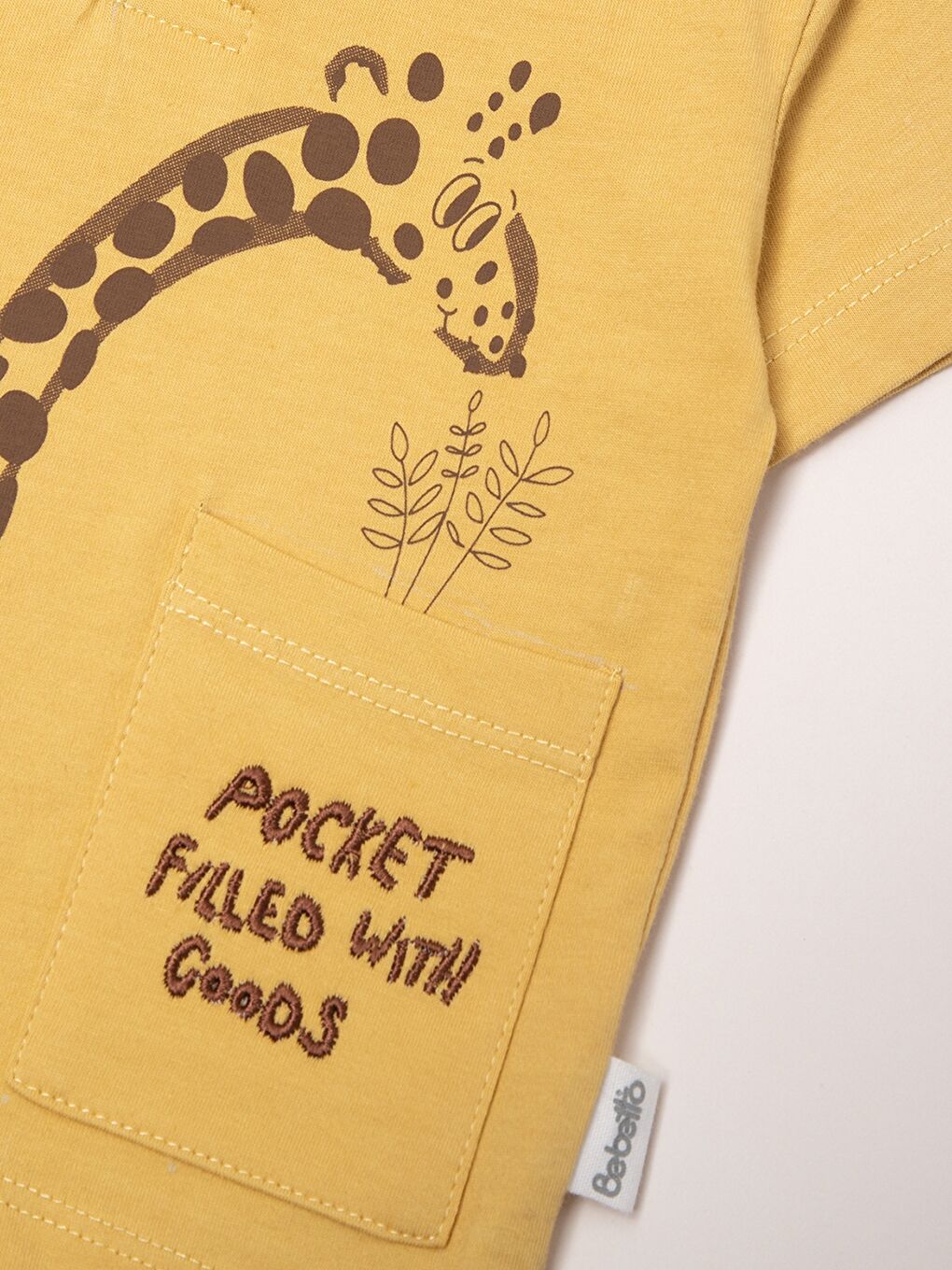 Bej Bisiklet Yaka Baskılı Erkek Bebek 2'li Takım-3