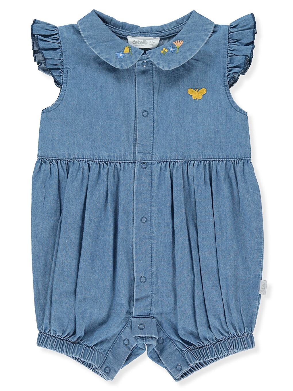 Mavi Bebe Yaka Kız Bebek Jean Tulum