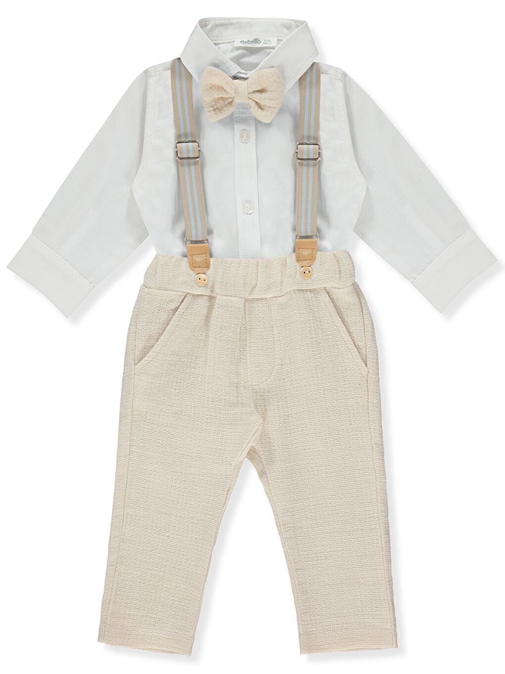 Bej Gömlek Yaka Erkek Bebek Takım 4'lü