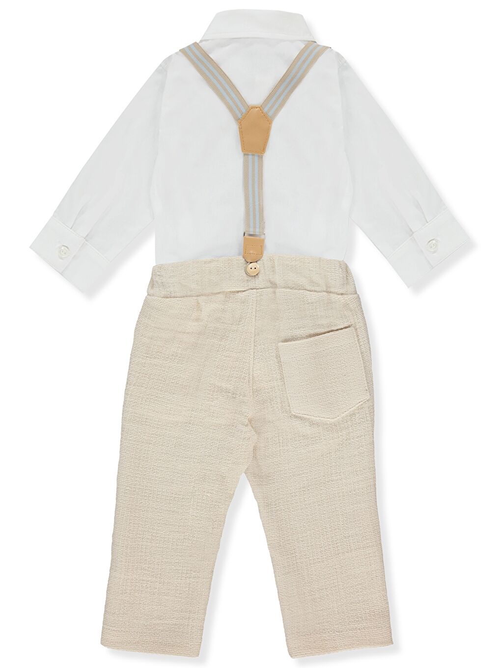 Bej Gömlek Yaka Erkek Bebek Takım 4'lü-1