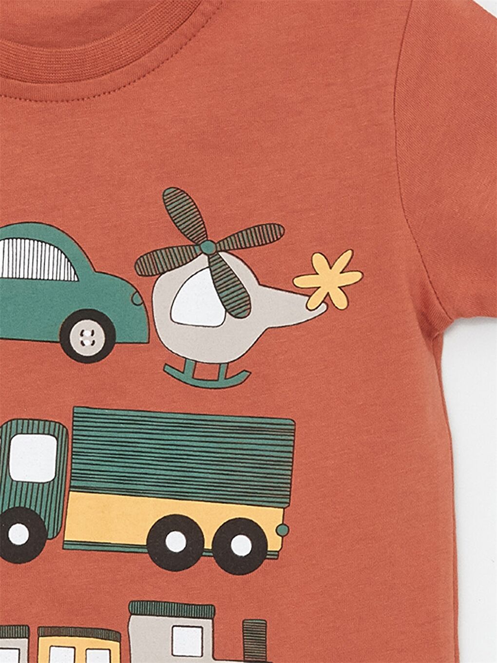 Kahverengi Bisiklet Yaka Erkek Bebek Takım-1