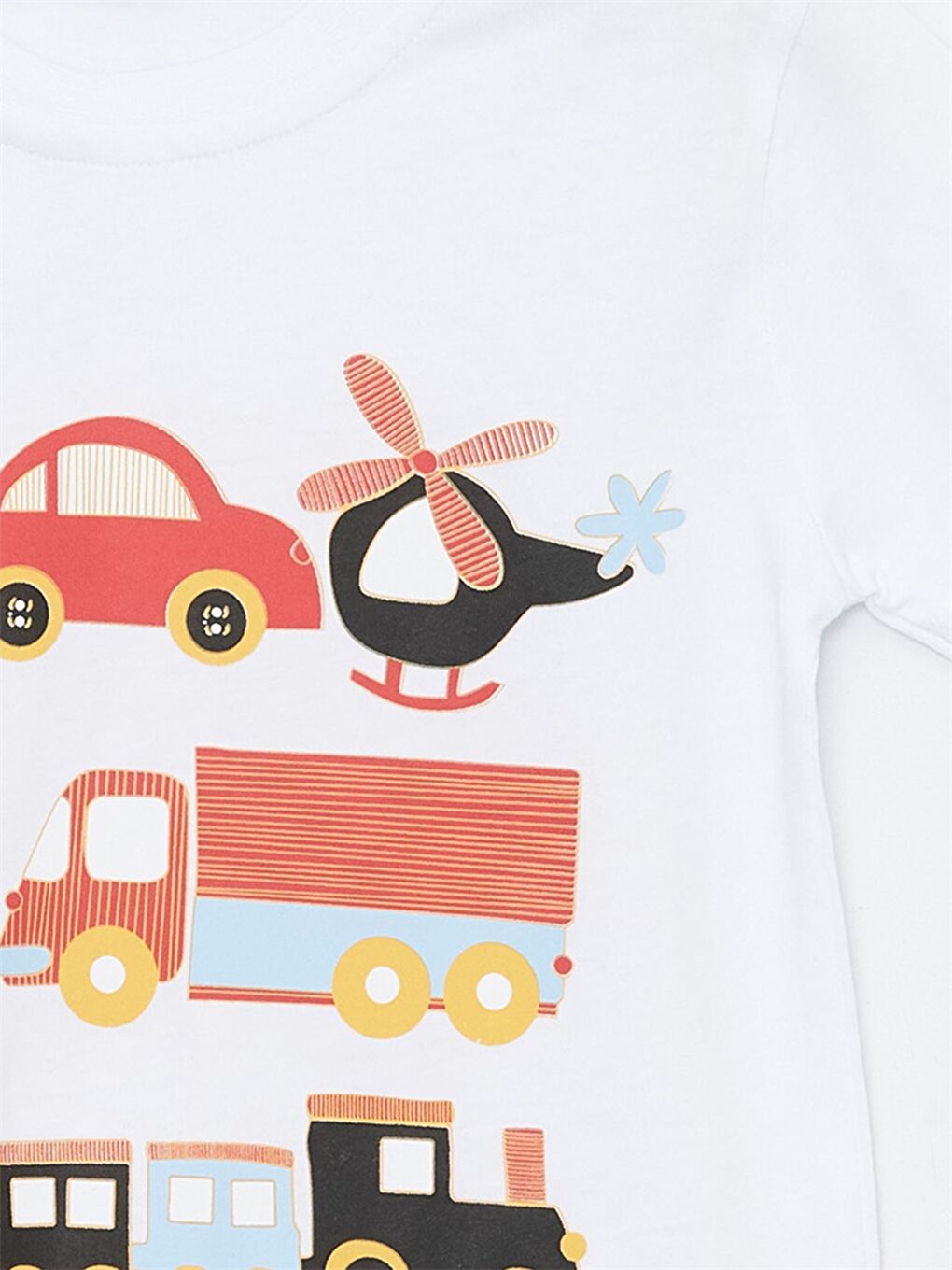 Beyaz Bisiklet Yaka Erkek Bebek Takım-1