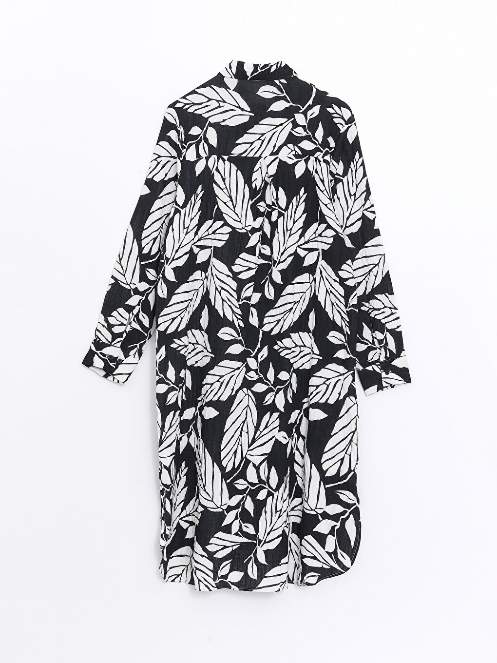 Siyah Desenli Uzun Kollu Kadın Gömlek Tunik-6