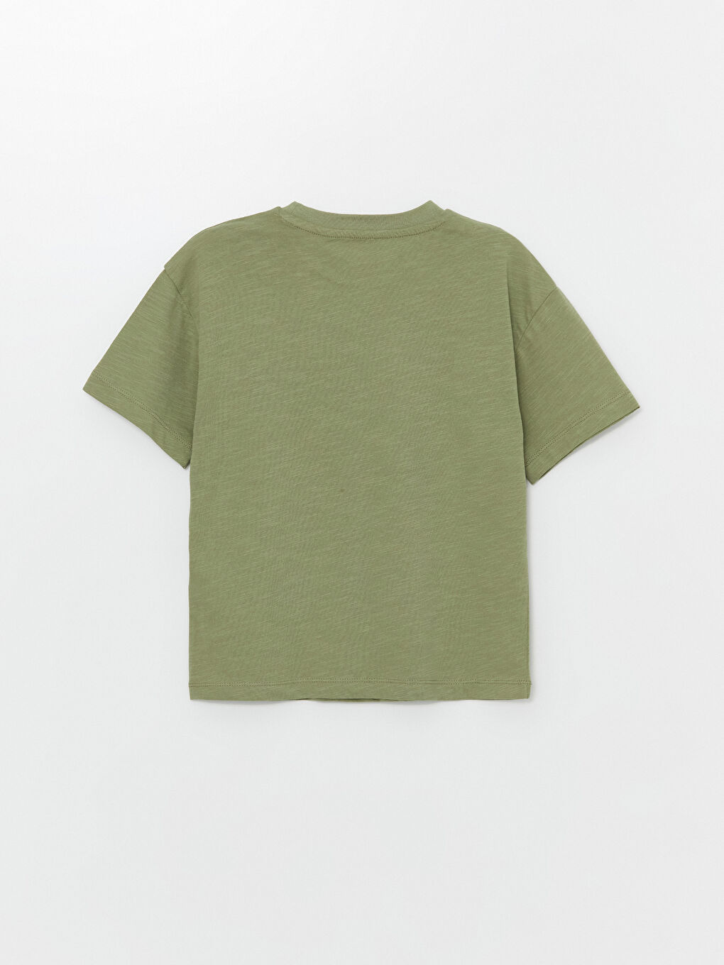 Yeşil Bisiklet Yaka Nostaljik Maymun Baskılı Erkek Çocuk Tişört-1