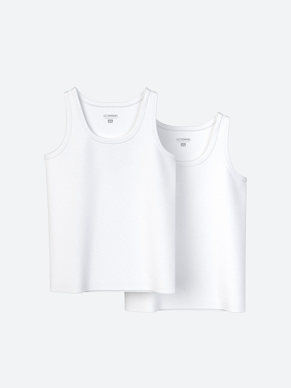 Beyaz Bisiklet Yaka Basic Erkek Çocuk Atlet 2'li