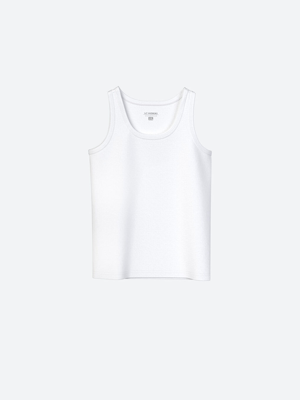 Beyaz Bisiklet Yaka Basic Erkek Çocuk Atlet 2'li-1