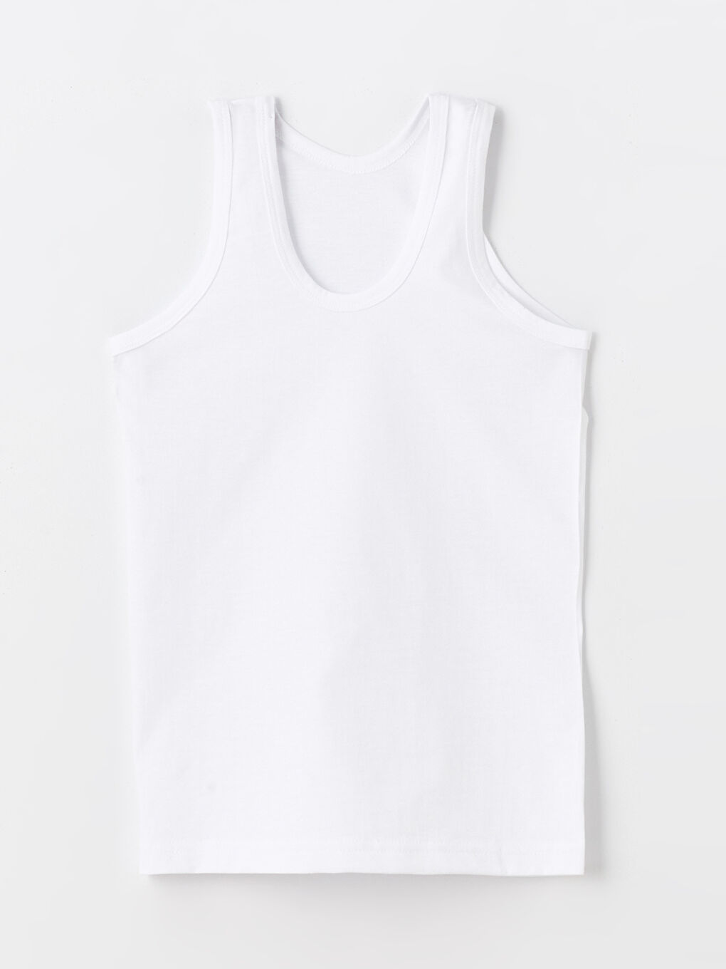 Beyaz Bisiklet Yaka Erkek Çocuk Atlet 2'li-1