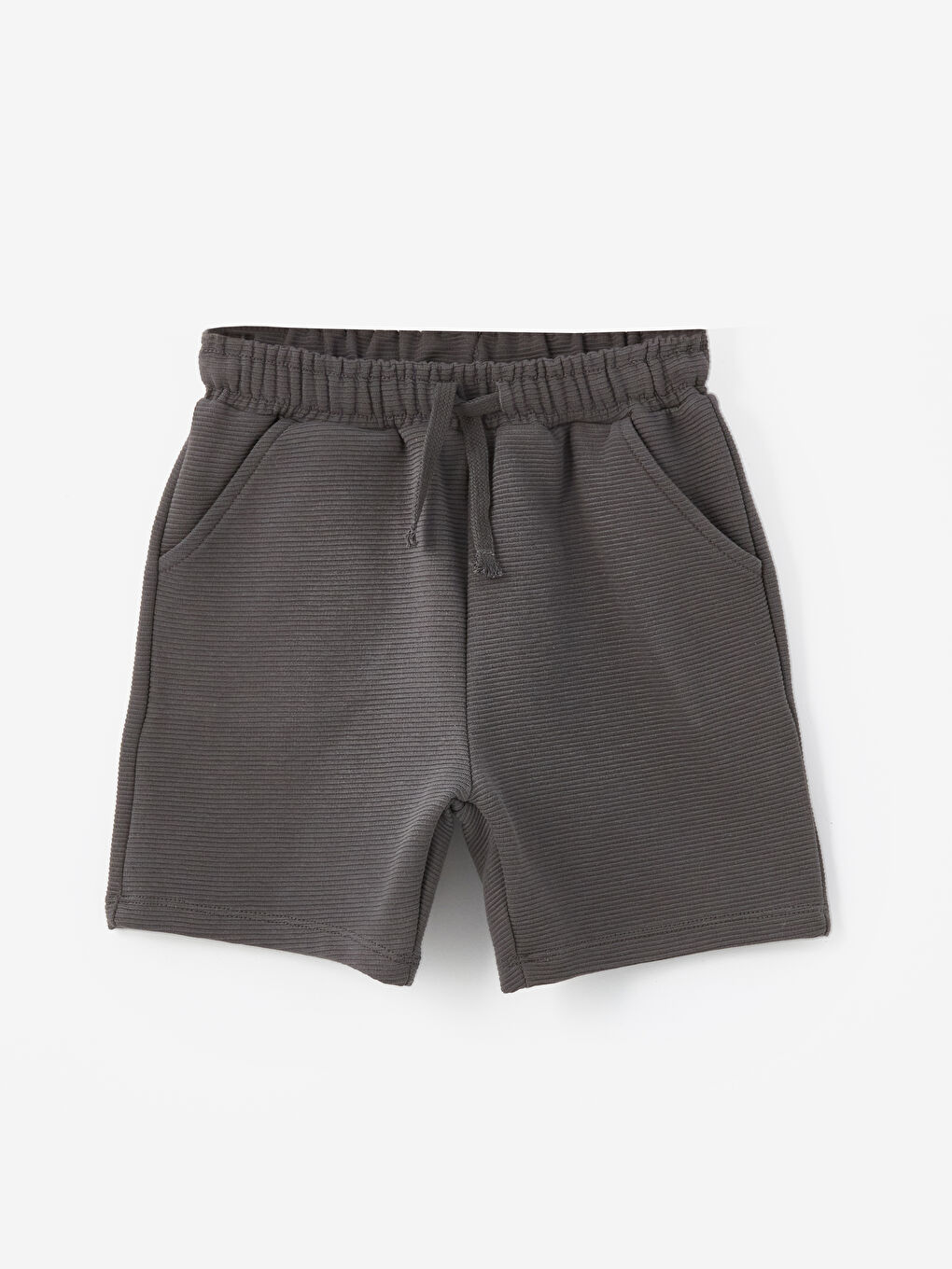 Antrasit Beli Lastikli Cepli Erkek Çocuk Şort