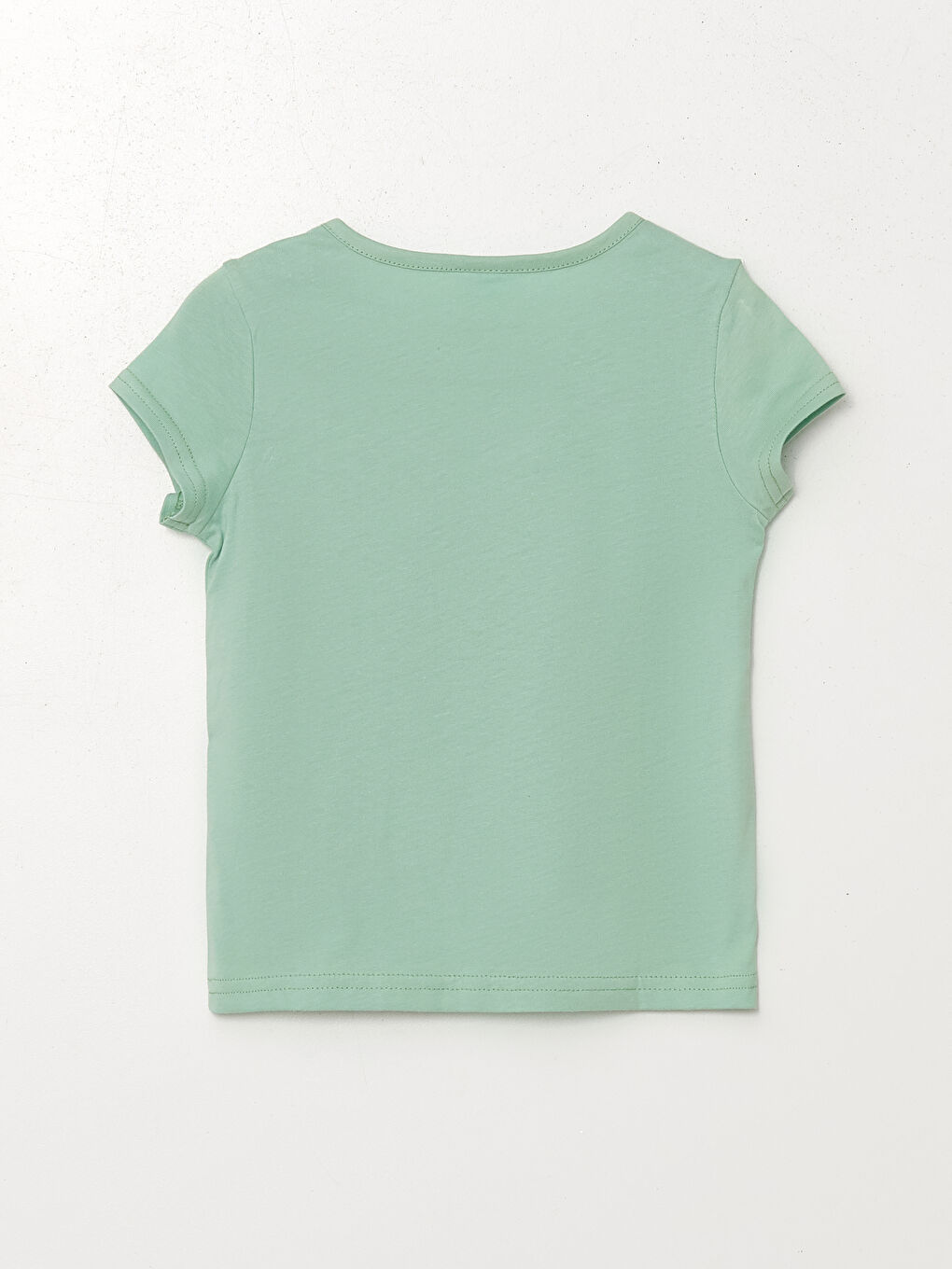 მრგვალი საყელო ნაბეჭდი მოკლე სახელო ბავშვის გოგონებისთვის მაისური-1