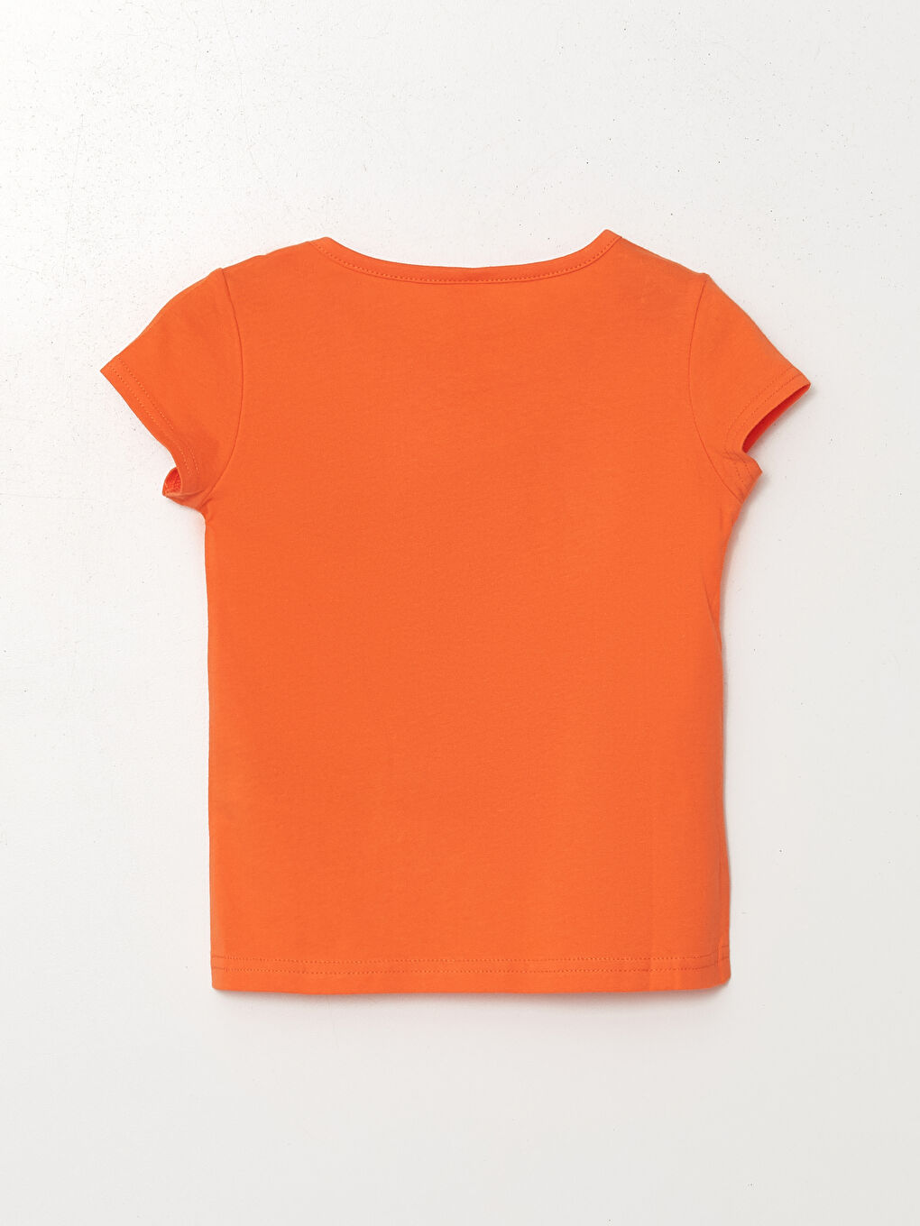 Turuncu Bisiklet Yaka Baskılı Kısa Kollu Kız Bebek Tişört-1