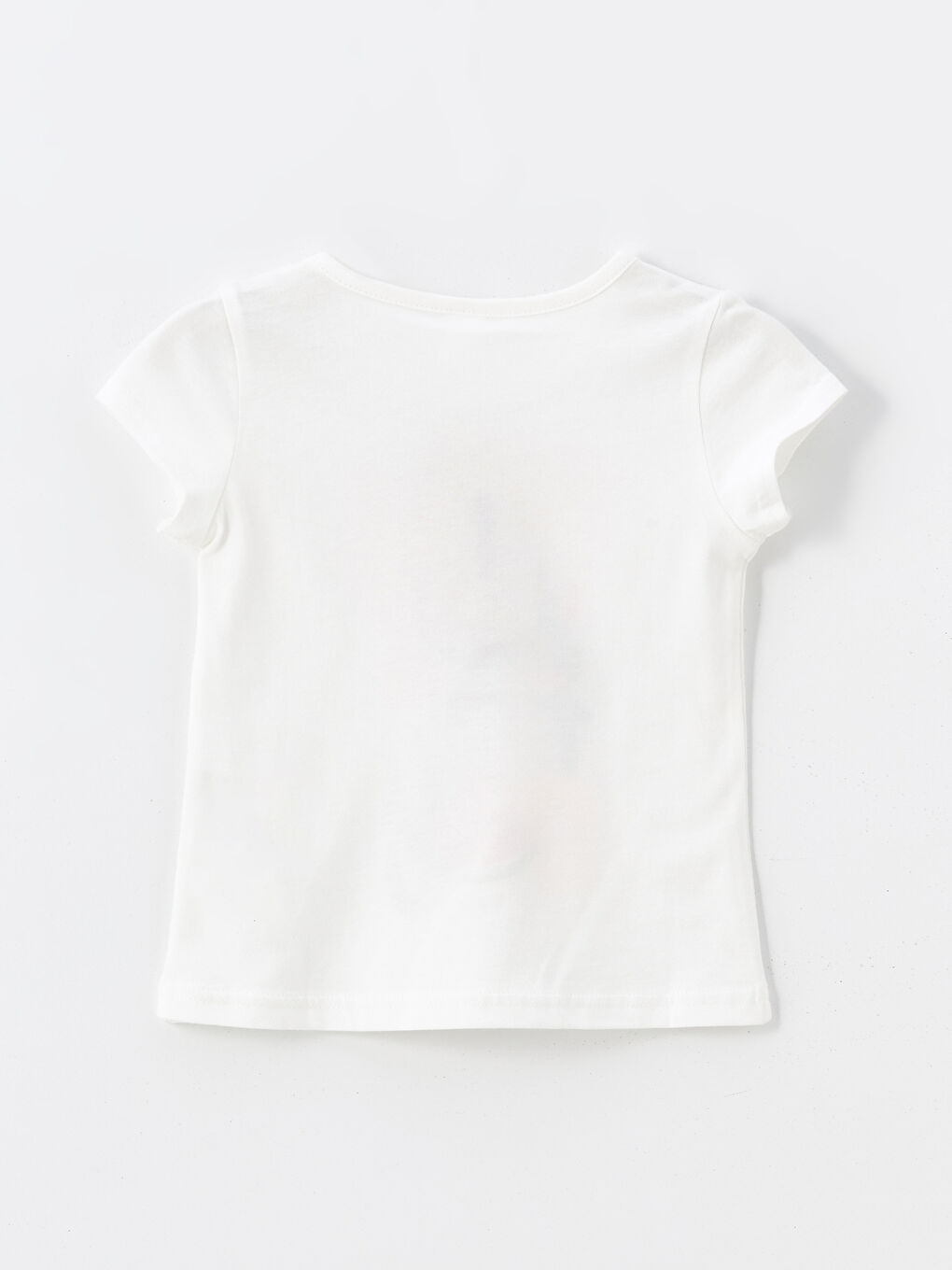 მრგვალი საყელო ნაბეჭდი მოკლე სახელო ბავშვის გოგონებისთვის მაისური-1