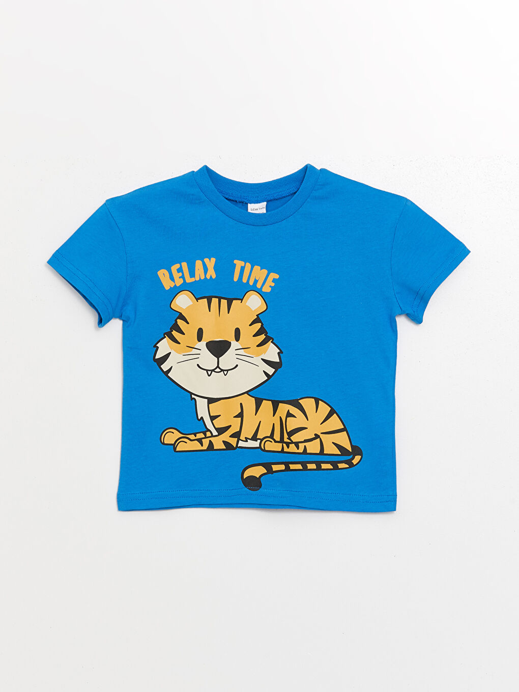 Mavi Bisiklet Yaka Kısa Kollu Baskılı Erkek Bebek Tişört